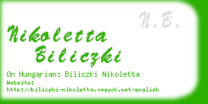 nikoletta biliczki business card